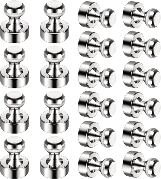 24Pack Strong Fridge Magnets - Small Push Pin Magnets for Whiteboard, Classroom, Office, Refrigerator