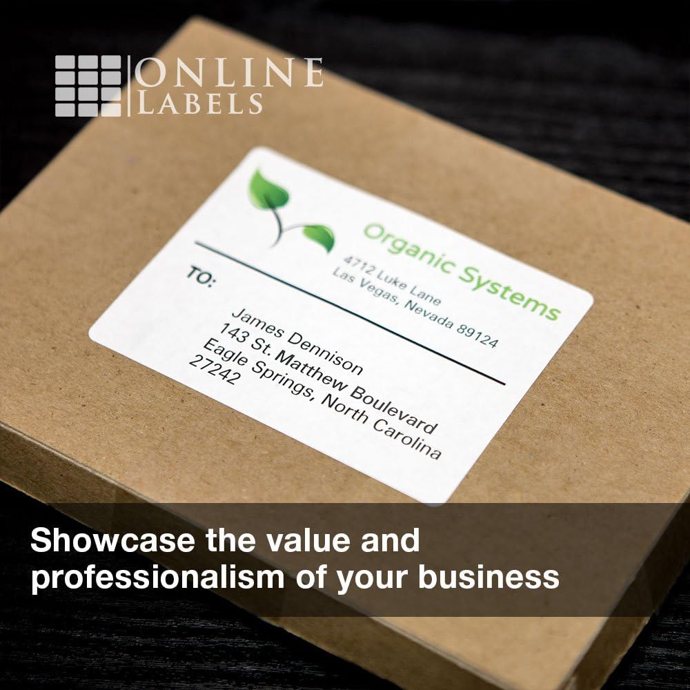 4 x 3 Rectangle Mailing Labels - Permanent, White Matte - Shipping, Wine, Product - Pack of 3,000-500 Sheets - Inkjet/Laser Printers - Online Labels