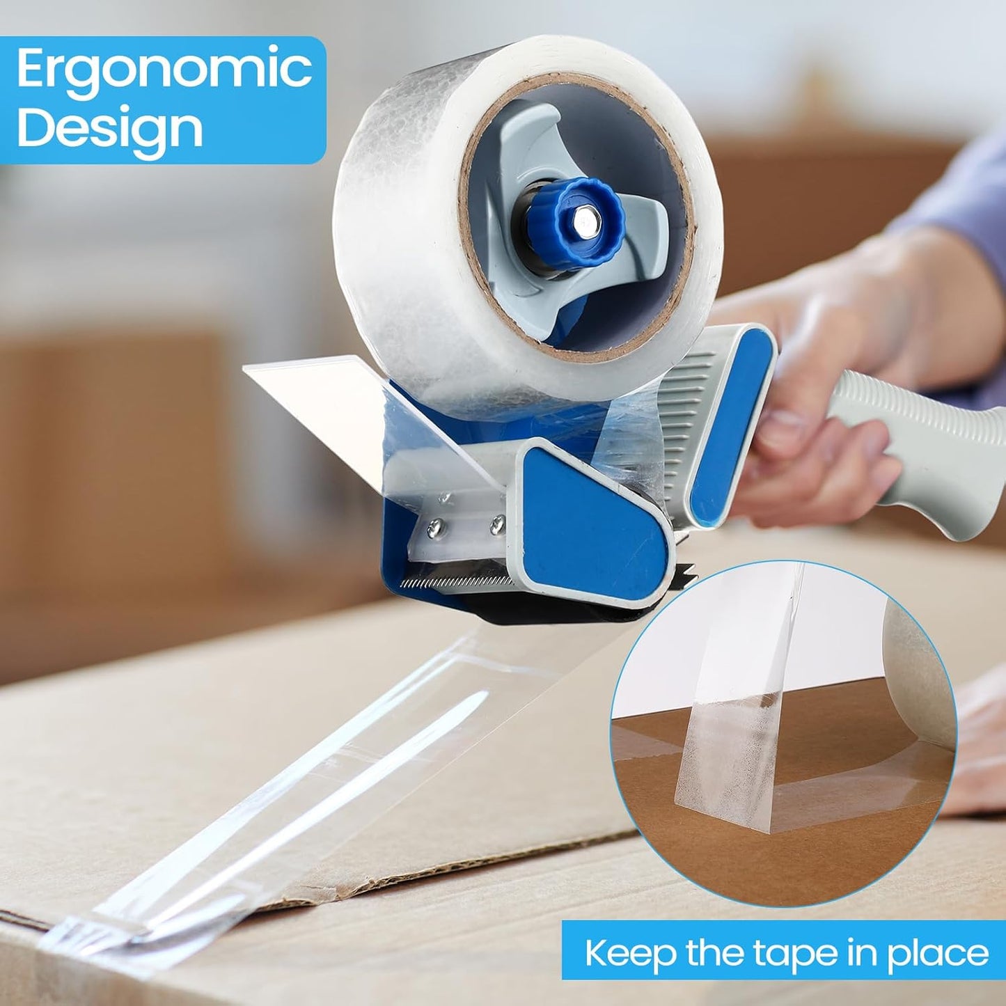 2 Pack Packing Tape Dispenser Gun with 12 Roll 2 Inch Packing Tape Gun 2.7 Mil Heavy Duty for Storing, Shipping, Moving, Carton and Box Sealing