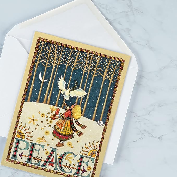 Current Peace Dove Religious Christmas Cards with Envelopes © Mary Engelbreit - Set of 18 Large 5 x 7-Inch Folded Cards, Holiday Greeting Card Value Pack