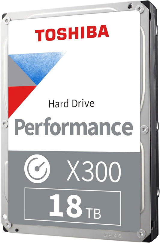 Toshiba X300 18TB Performance & Gaming 3.5-Inch Internal Hard Drive - CMR SATA 6 Gb/s 7200 RPM 512 MB Cache - HDWR51JXZSTA