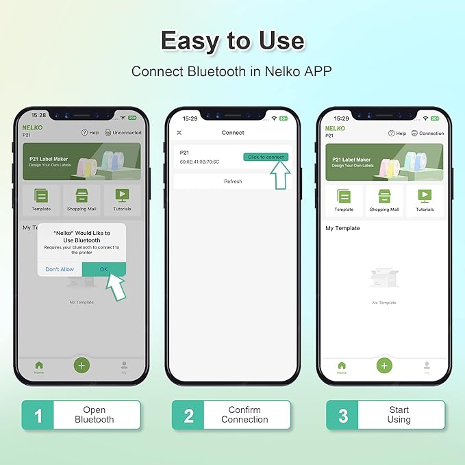 Nelko P21 Label Maker Machine with Tape, Matte Grey