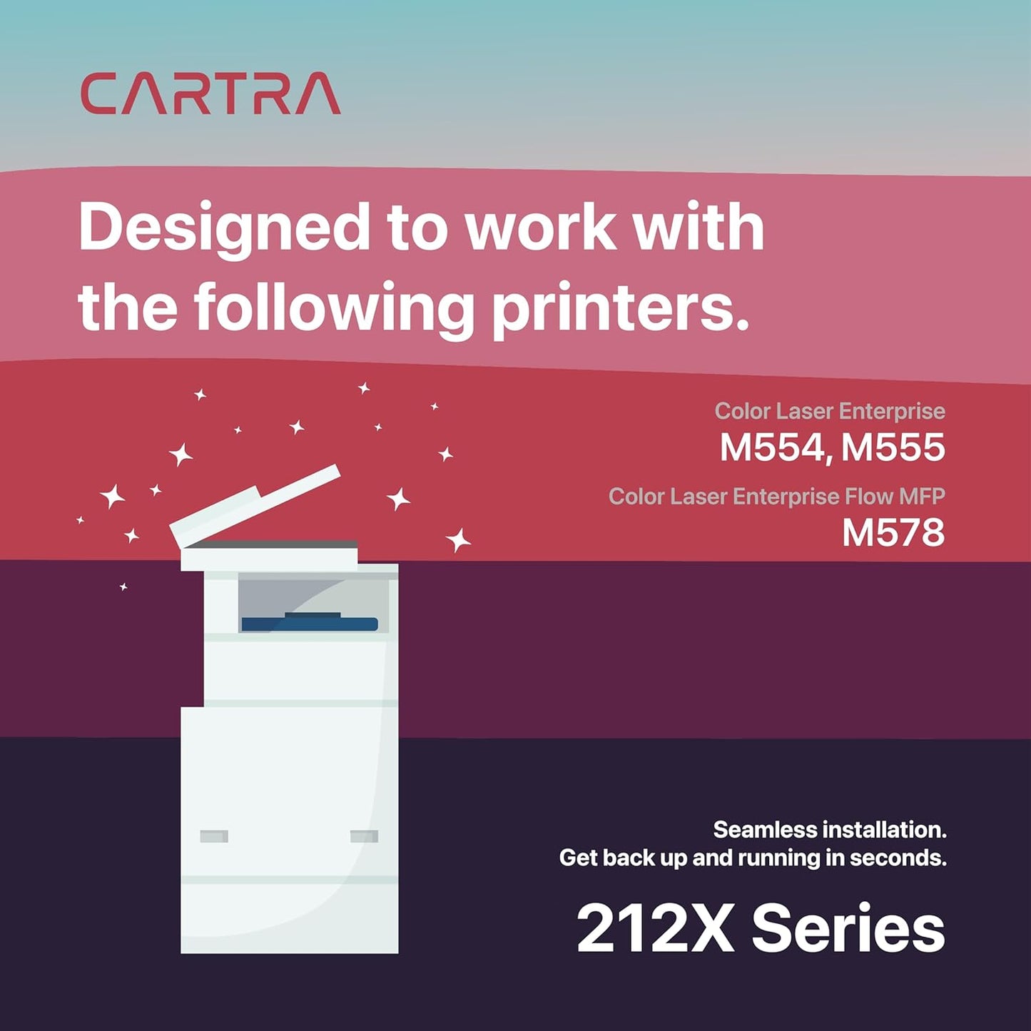CARTRA 212X High Yield Toner Cartridges 4 Pack for HP Color Laserjet Enterprise Flow MFP M578c, M578z, M554dn, M555dn, M555x, M578dn, M578f, M578, M554, M555 Series Printer