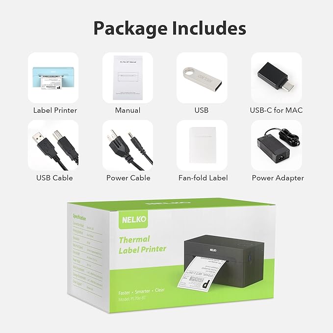 Nelko Bluetooth Thermal Shipping Label Printer, 4x6 Shipping Label Printer for Shipping Packages, Support Android, iPhone and Windows, Widely Used for Amazon, Ebay, Shopify (Blue)