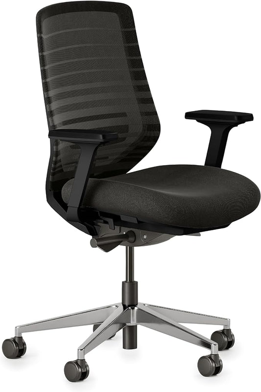 Branch Ergonomic Chair - A Versatile Desk Chair with Adjustable Lumbar Support, Breathable Mesh Backrest, and Smooth Wheels - Experience Optimal Comfort and Support - All Black