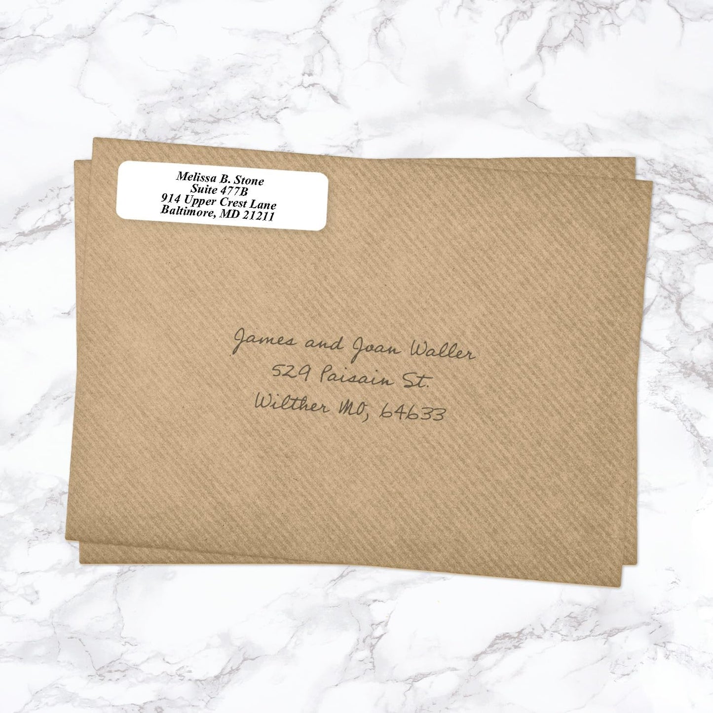 White Personalized Return Address Labels Without Dispenser - Roll of 250 Custom Stickers