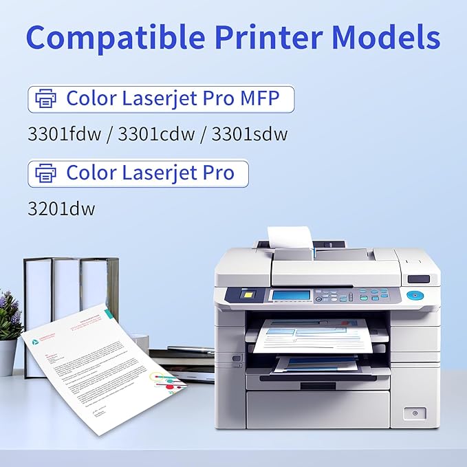 218A Toner Cartridges 4 Pack (No Chip) Compatible Replacement for HP 218A 218X for Color Laserjet Pro 3201dw MFP 3301fdw 3301cdw 3301sdw Printer Ink W2180A W2180X High Yield (BCMY, 4-Pack)