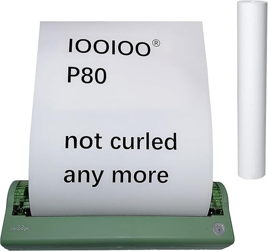 IOOIOO (auto Flatten Rolled Paper Inkless Portable Thermal Letter/A4 Printer, for Rolled Thermal Paper(Printing Lasting 2-15 Years or as Long as Laser Printer)