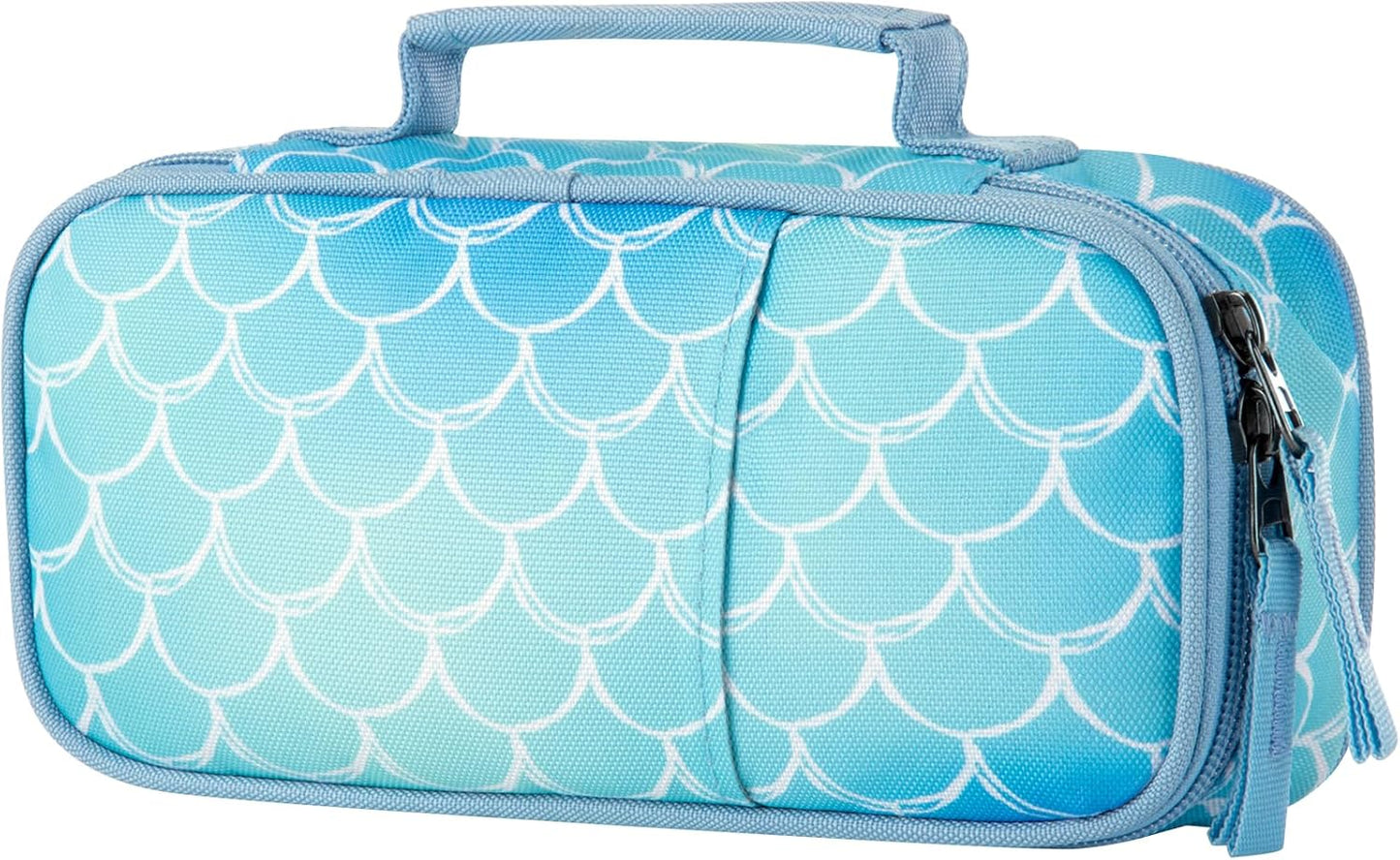 Choco Mocha Mermaid Pencil Case for Girls, Soft Pencil Case Kids Pencils Pouch for Kindergarten Girls, Blue