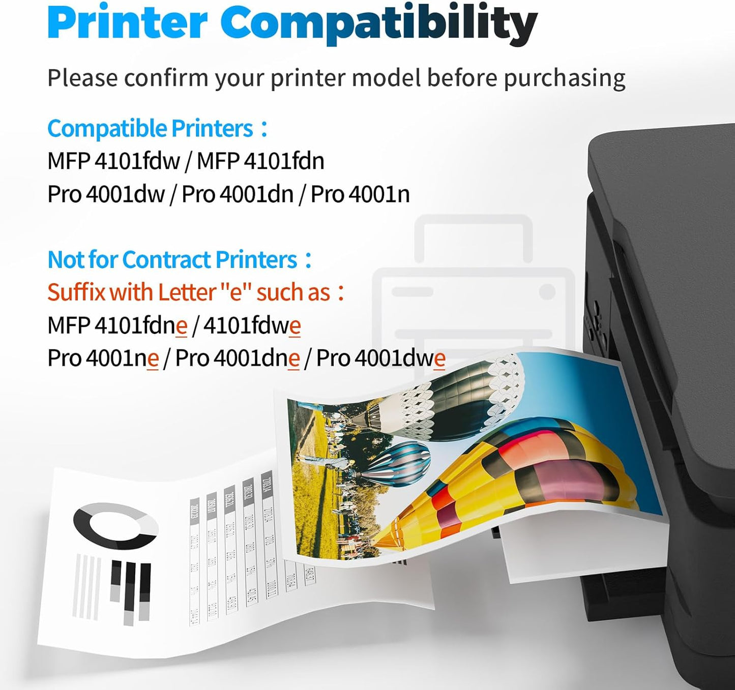 148A Toner Cartridge (with Chip) Compatible Replacement for HP 148A W1480A 148X W1480X Compatible for HP Pro 4001dw 4001dn 4001n MFP 4101fdw 4101fdn Printer (1 Black)