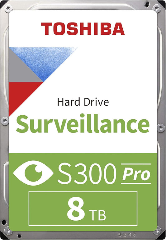 Toshiba S300 PRO 8TB Surveillance 3.5” Internal Hard Drive – CMR SATA 6 Gb/s 7200 RPM 512MB Cache - HDWTA80UZSVAR