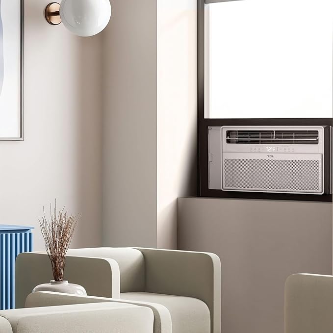 TCL 12,000 BTU Q-Series Smart Inverter Window AC with Heat Pump, Ultra-Quiet, up to 67% Energy Saving, 115V, Compatible with Alexa/Google Assistant/Apple Homekit/Matter, Cools up to 550 Sq. Ft.