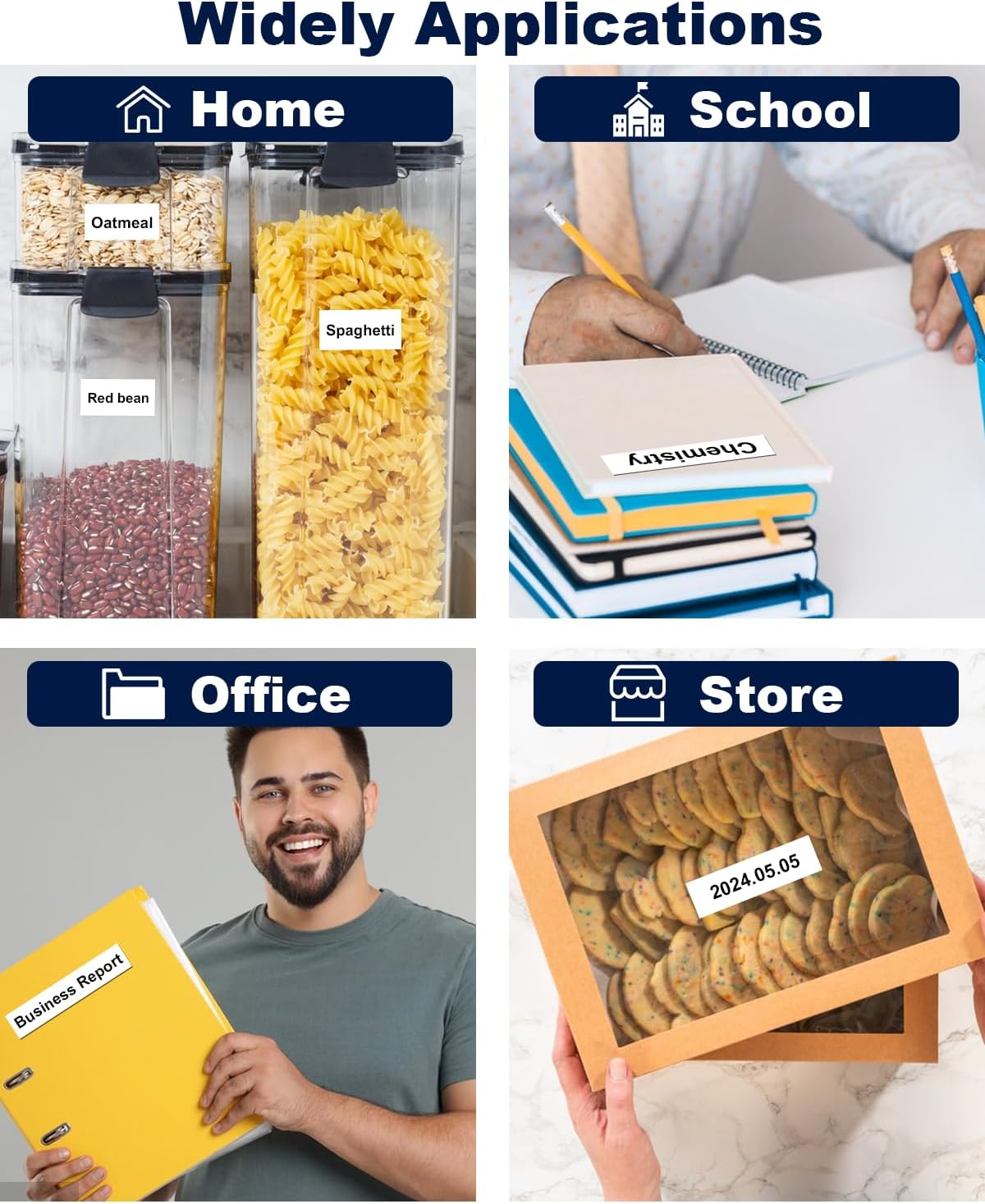 Label Maker Tape TZe-231 Replacement for Brother P Touch PT-D210 PT-D220 PT-H110 PT-D600 D400 by FETIONS, Compatible with TZe TZ 12mm X 8m Laminated Waterproof Label Tape, 6 Pack