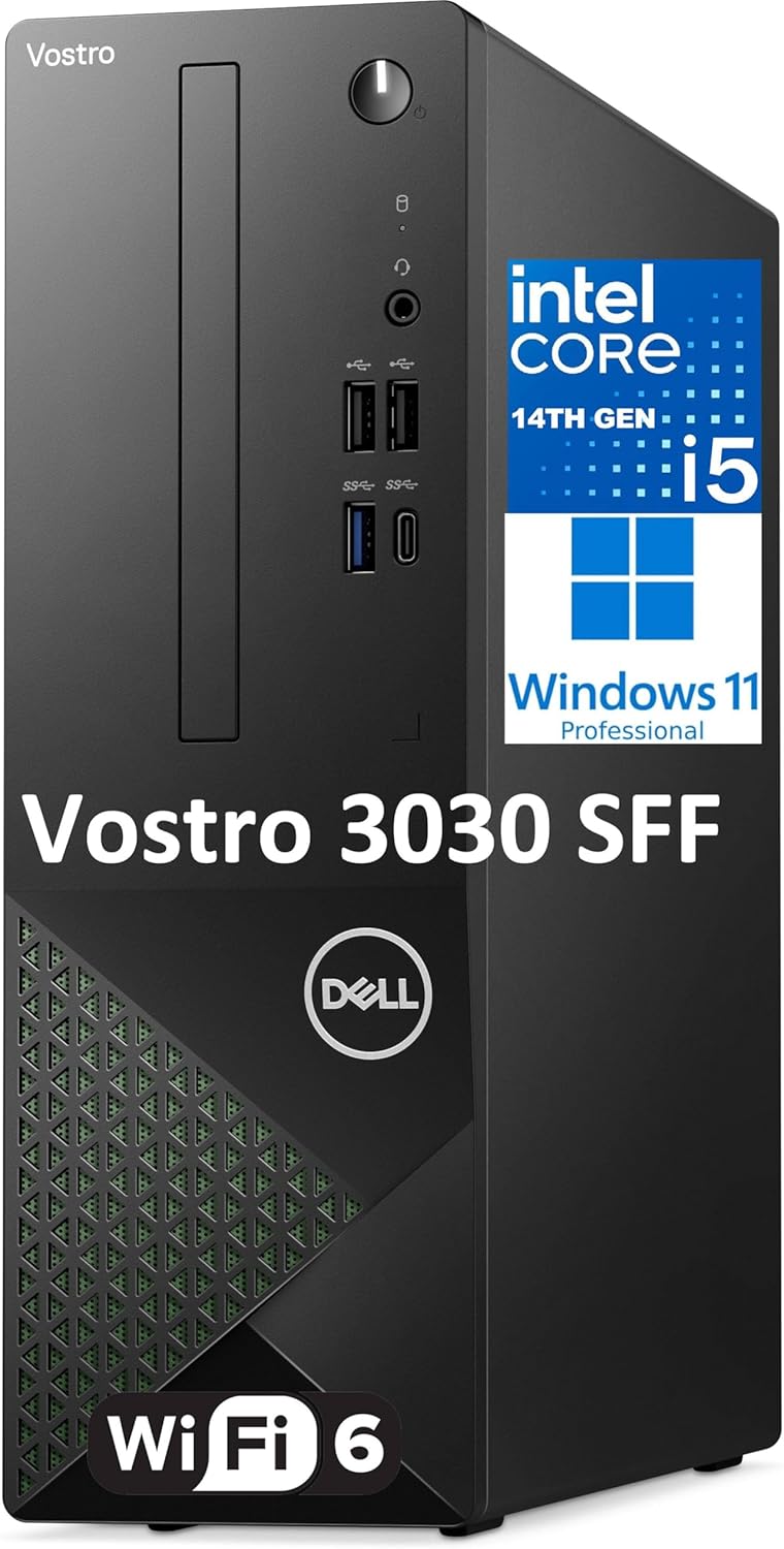 Dell Small Desktop Computer for Home & Business - 3030s SFF Desktop PC, Intel Core i5-14400 (Beat i7-13620H), 64GB DDR5 RAM, 2TB PCIe SSD, WiFi 6, Bluetooth, KB and Mouse, Windows 11 Pro