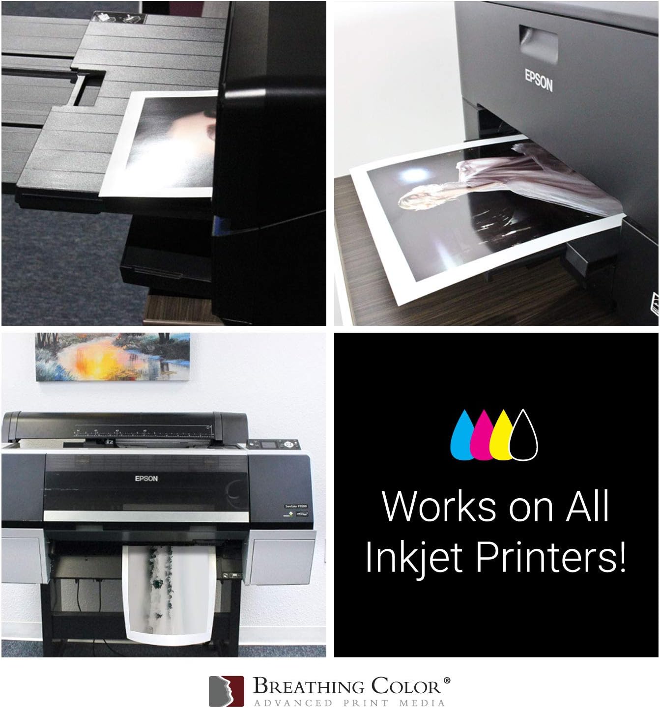 Vibrance Metallic Photo Printer Paper 10 mil 255 gsm Premium Photo Paper Roll 3in Core 24 inches x 100 feet Works with Most Inkjet Printers Including Professional Makes and Models Like Epson Canon HP