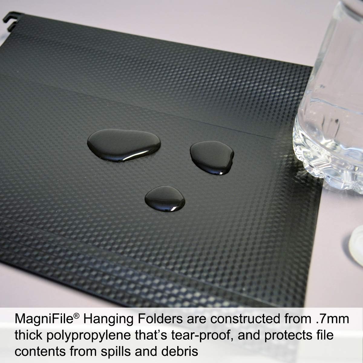 Ultimate Office MagniFile Hanging File Folders V Base Letter Size with 11 inch Magnified Indexes That Double The Size of Your File Titles to Find Files Fast. (Set of 20 Black)