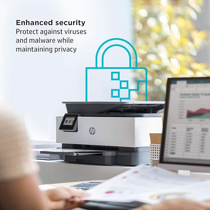 HP OfficeJet Pro 9015e Wireless Color All-in-One Printer with bonus 6 months Instant ink with HP+ (1G5L3A),Gray