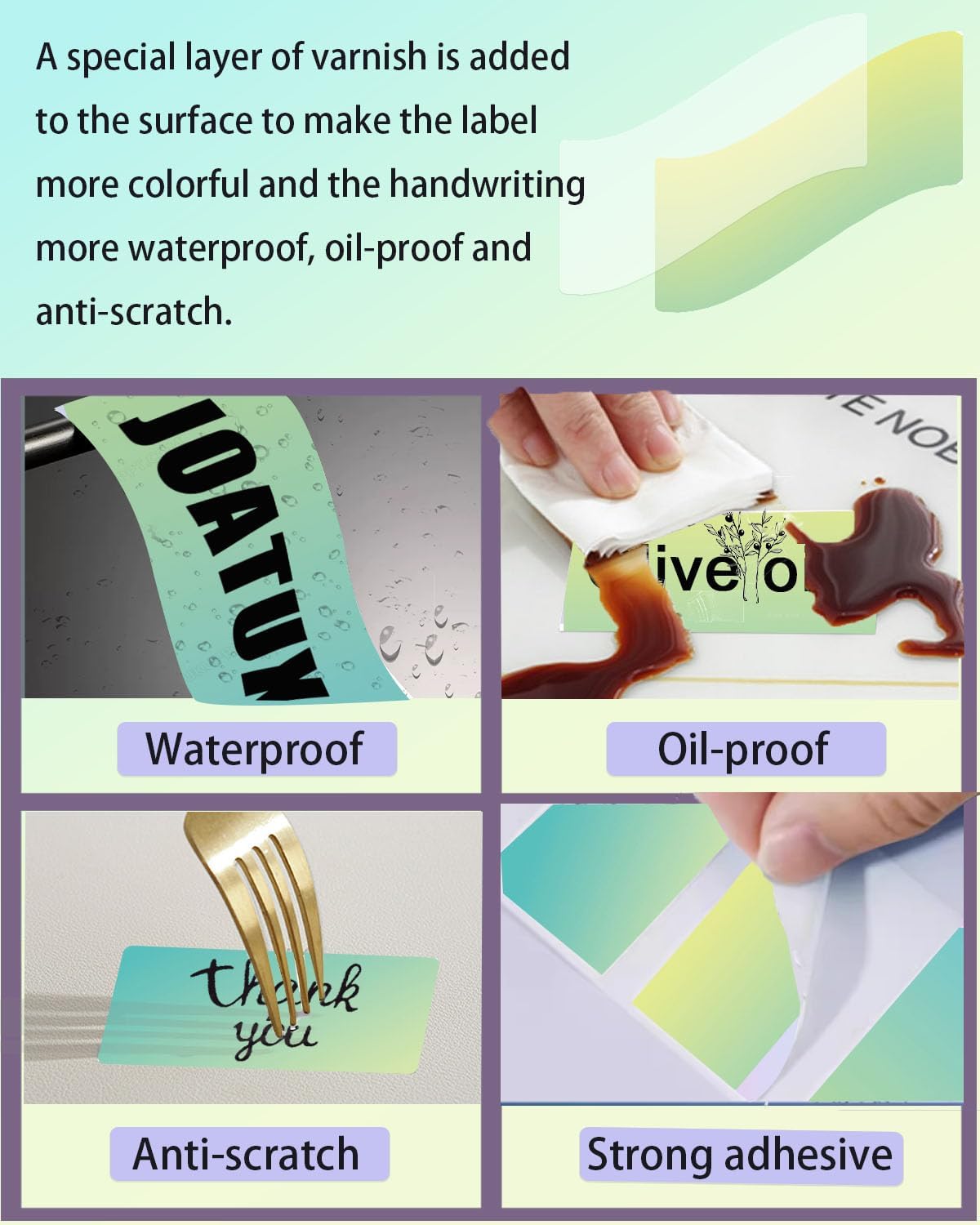 2.25 x 1.25 Thermal Labels, Self-Adhesive Address Shipping Barcode Thermal Stickers,Thermal Printer Labels Compatible with Rollo & Zebra & MUNBYN, 800 Labels for Printer, Gradient Green