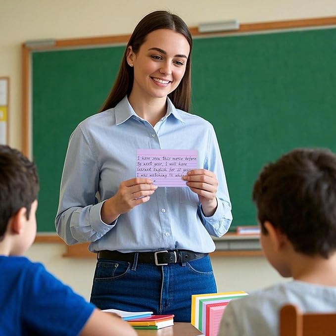 Koogel 1200ct Bulk 3x5" Colored Index Cards | Dual-Sided Ruled & Blank Flashcards | Classroom to Boardroom Multi-Scene System