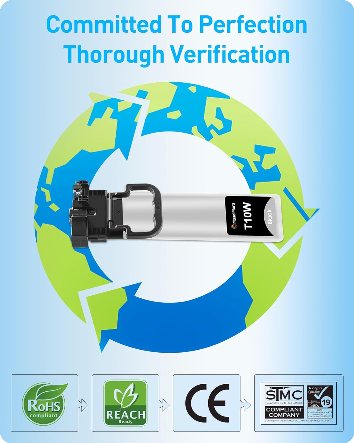 MasaiMara Remanufactured T10W T10W100 Black Compatible Ink Cartridge Replacement for WF-C5390 WF-C5890 WFC5390 WFC5890 Color Printers (1-Pack)