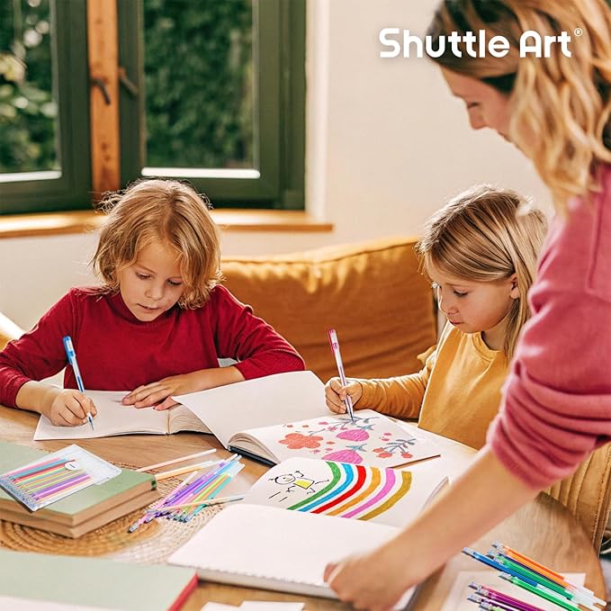 Gel Pen Refills, Shuttle Art 120 Colors (No Duplicates) Gel Pen Refills, 7 Color Types for Kids Adults Coloring Books Drawing Doodling Crafts Scrapbooking Journaling