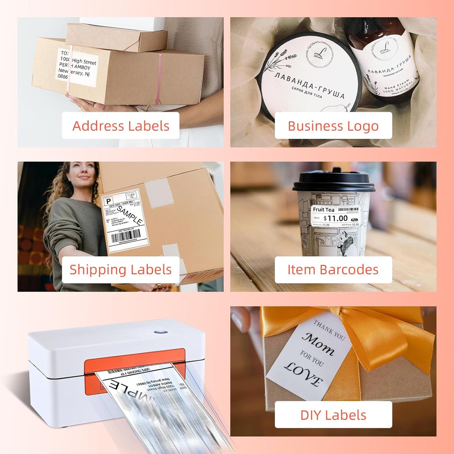 vretti USB Shipping Label Printer - 4x6 Thermal Label Printer for Shipping Packages Small Business Office or Home,Widely Used for Amazon, Ebay, Shopify, Etsy, USPS Amazon, Ebay, Shopify, Etsy, USPS