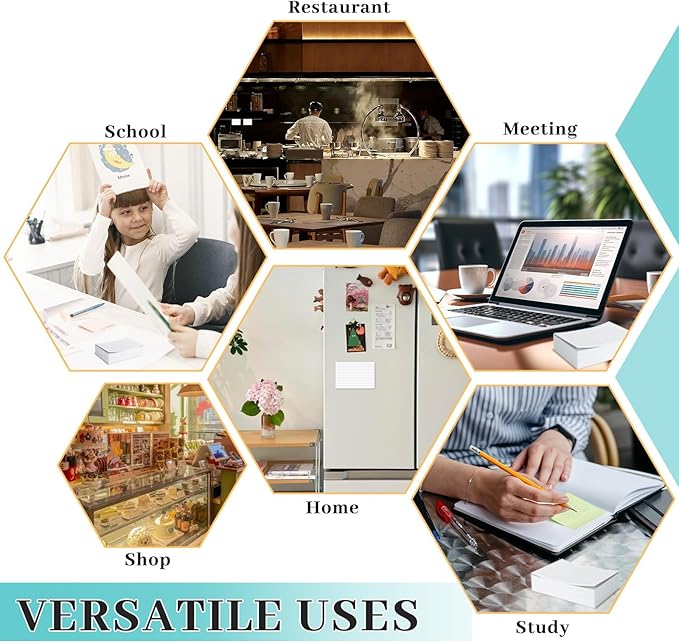 Tecmisse 160 PCS Index Cards 4 x 6 Inches, 180 GSM Thick Flash Cards, White Lined Note Cards Study Cards for School Learning and Office Supplies