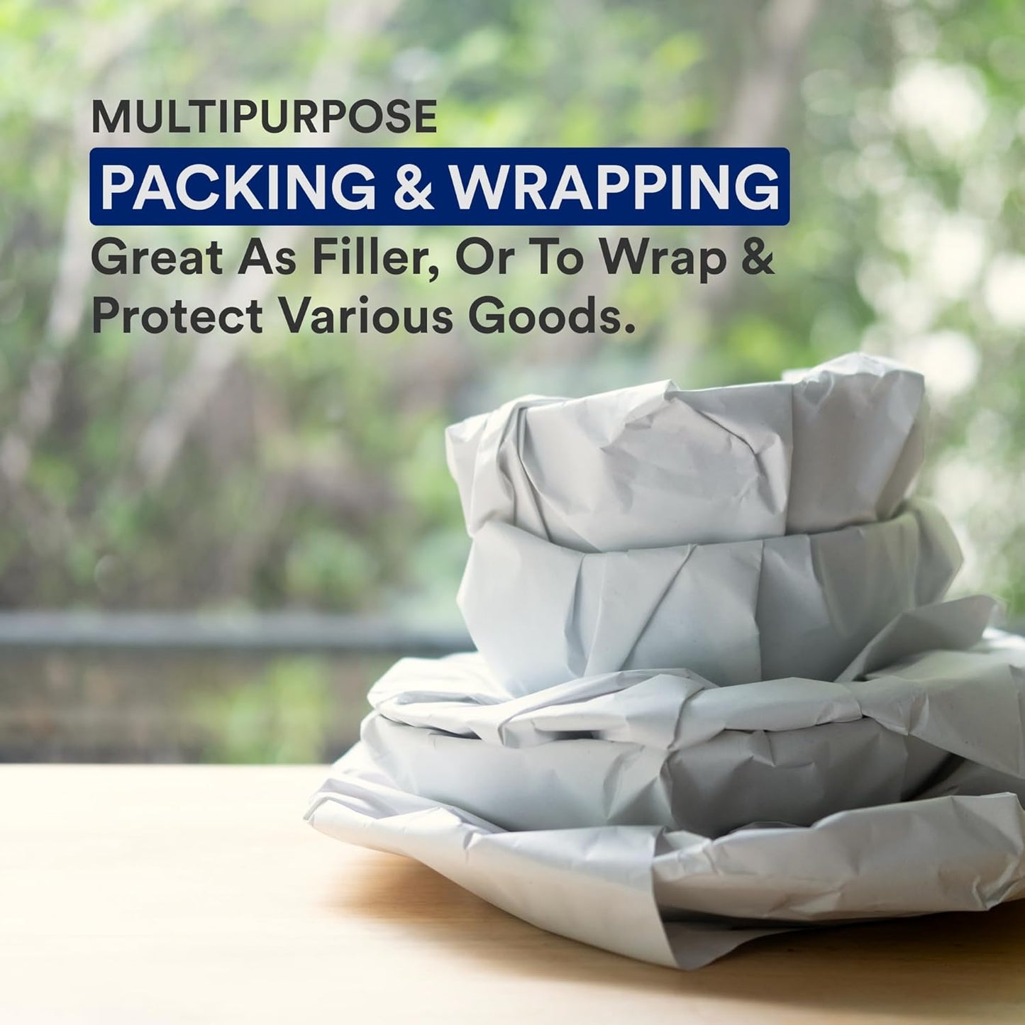 BOX USA Packing Paper Roll 1440'L x 48"W - 1,000 Sheets 17” Long Equivalent - Large White Newsprint for Shipping, Packaging, Storage and Moving Supplies