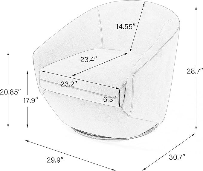 UIXE 360° Swivel Barrel Accent Chair, PU Leather Upholstered Club Armchair for Living Room, Modern Round Arm Chair Single Sofa Bedroom Reading Seating (Brown)