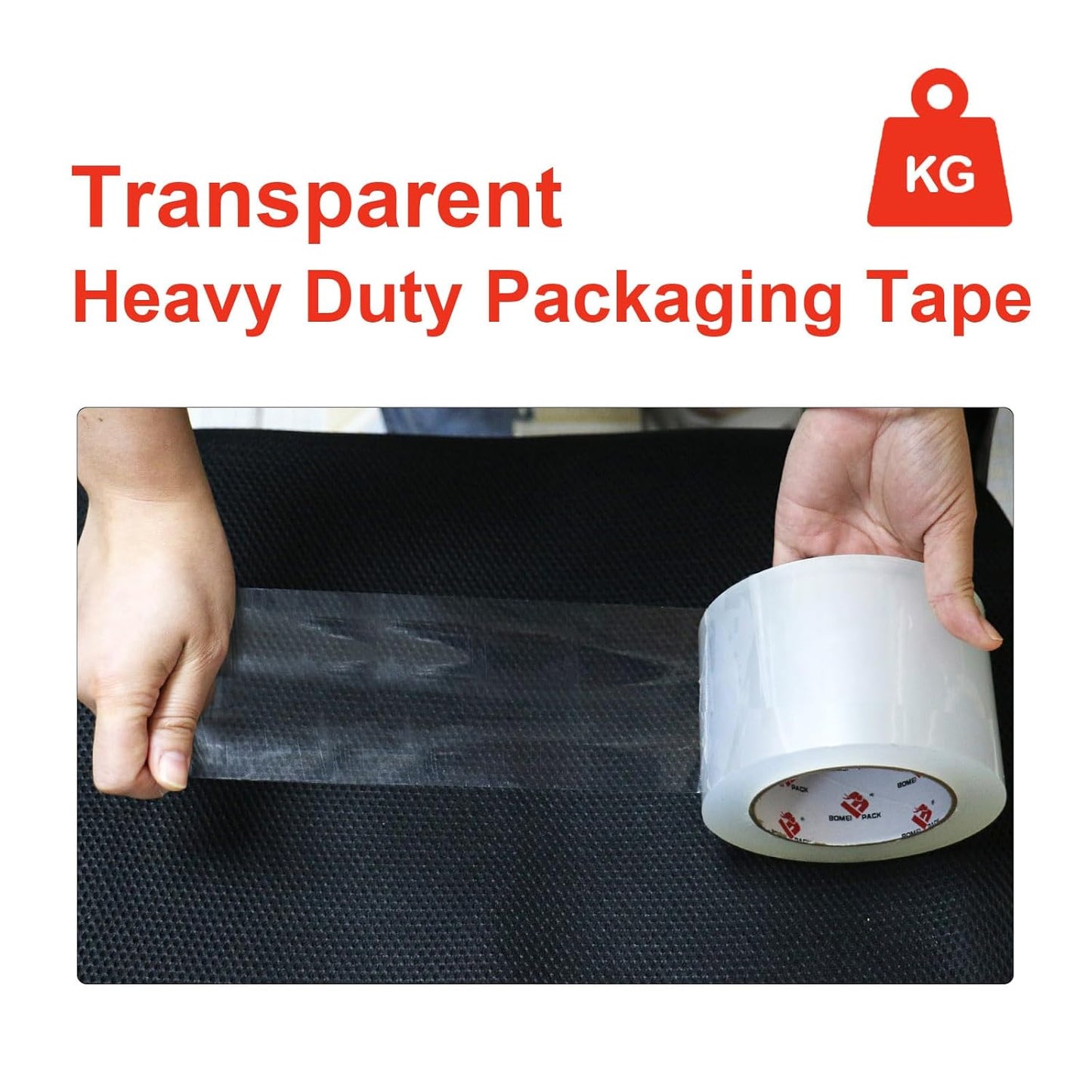 BOMEI PACK 3 inch Wide Clear Packing Tape, 3 inch x 110 Yards (330ft), Industrial Grade 3'' Heavy Duty Shipping Tape Refills for Box Office Moving, Packaging and Mailing