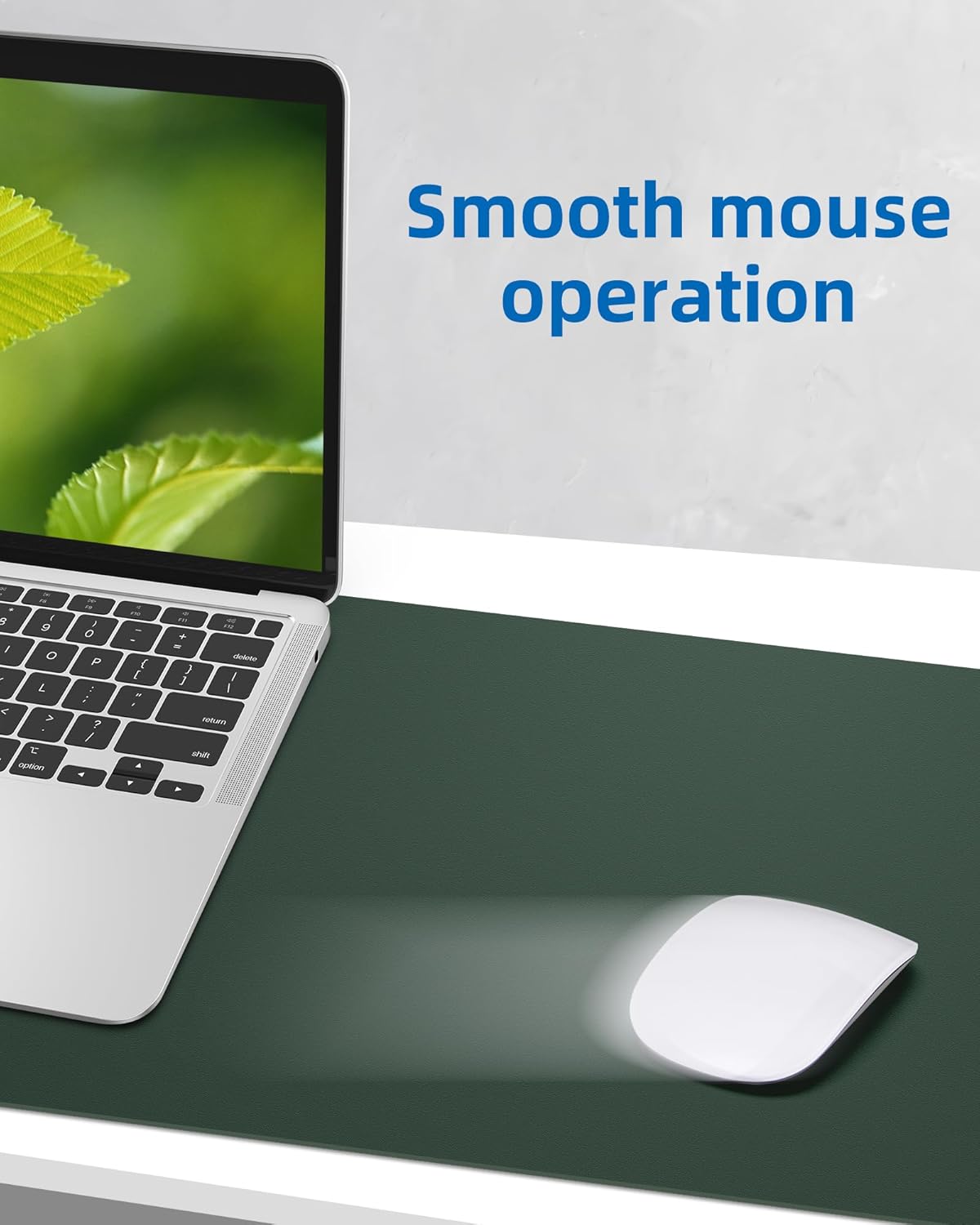 Leather Desk Pad Blotter,Mouse Pad,Office Desk Mat, Non-Slip PU Leather Desk mat,Large Desk mat,Waterproof Keyboard mat for Office/Home/Decor (Dark Green,35" x 17")