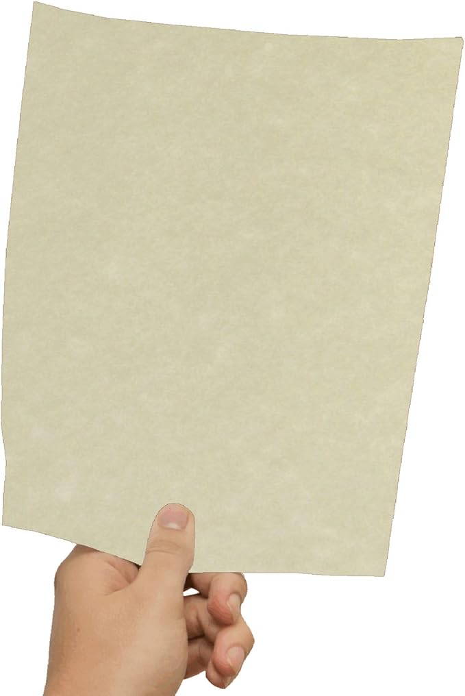 50 Natural Parchment 65lb Cover Paper Sheets 9" X 12" (9X12 Inches) Frame and Sketch Pad Size - Printable Old Parchment Semblance Through The Processing of The Pulp