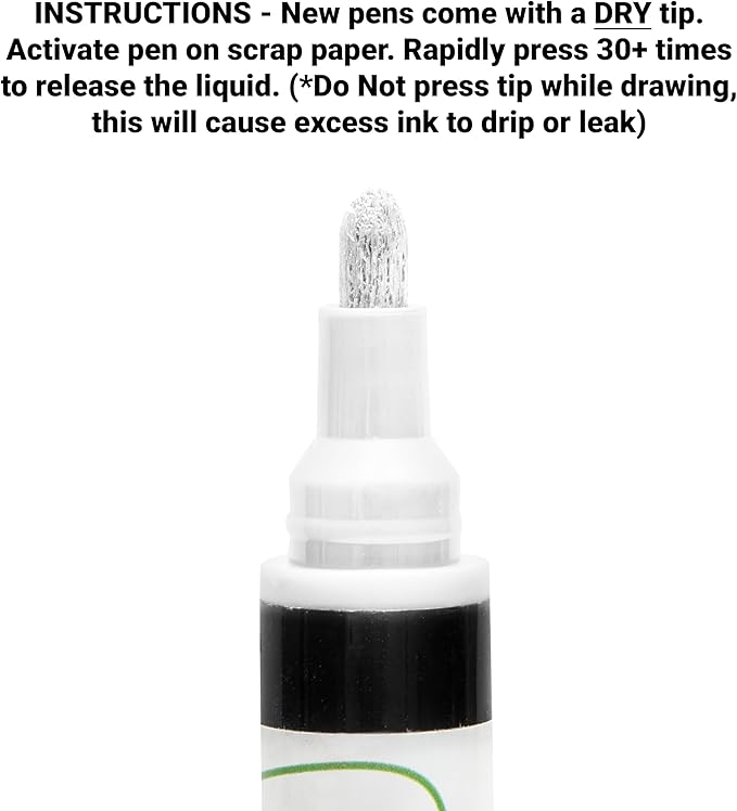 Glass Pen Window Marker: Liquid Chalk Markers for Glass, Car Marker or Mirror Pen with Washable Paint - Car Windows, Storefront Window, Wedding, Parade, Party & Holiday Decorations (White, Fine Tip)