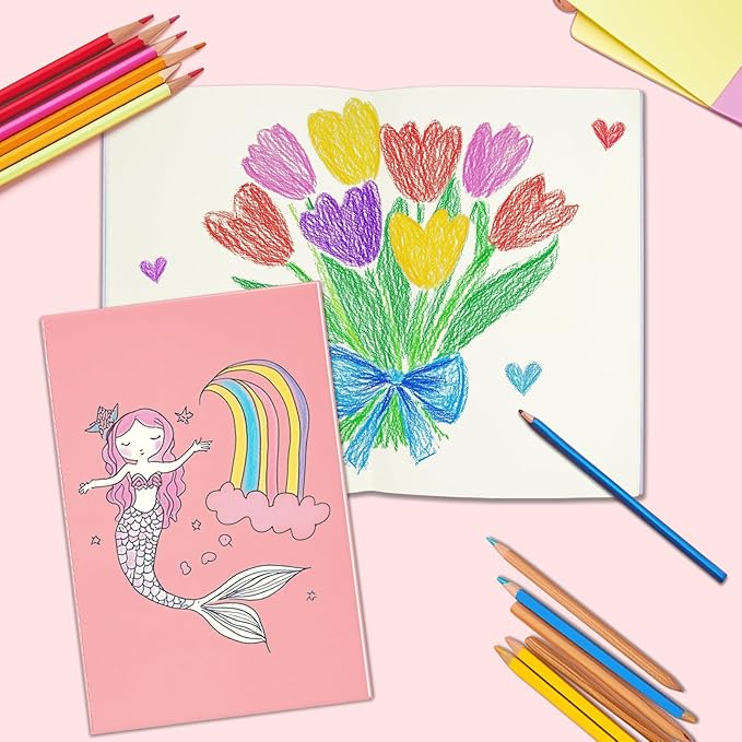 20 Pack Blank Books for Kids - 5.5"x 8.3", 60 Pages - Small Journals Bulk, Girls Notebooks for Drawing & Writing, Sketchbooks w/Colorful Soft Cover, Unlined Paper, A5 Travel Size