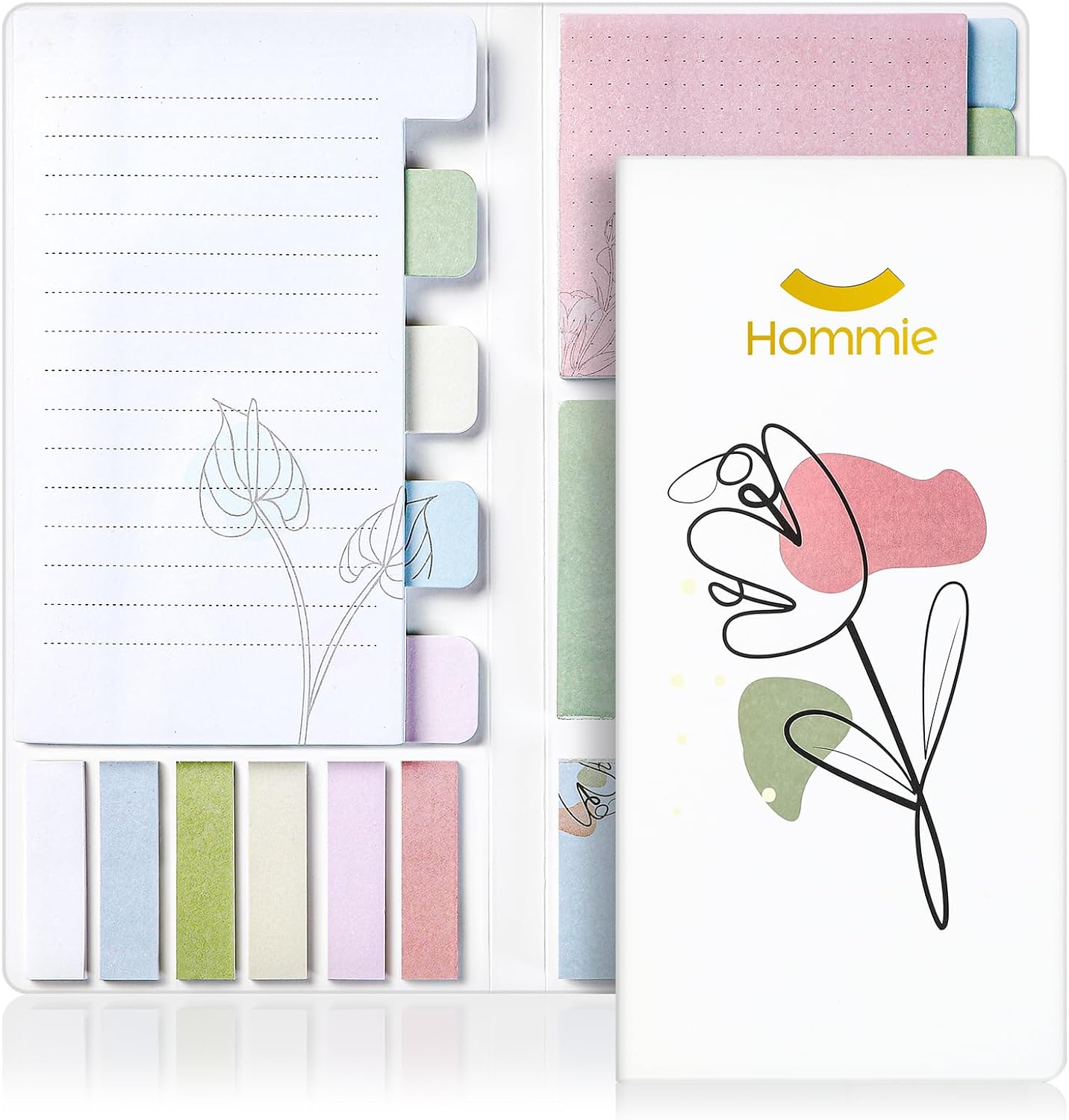 Hommie Sticky Notes Set, Divider Sticky Notes 410 Packs Planner Sticky Note Dividers Tabs with Color Coding for School Supplies, Office Supplies, Book Notes,Bible Sticky Notes