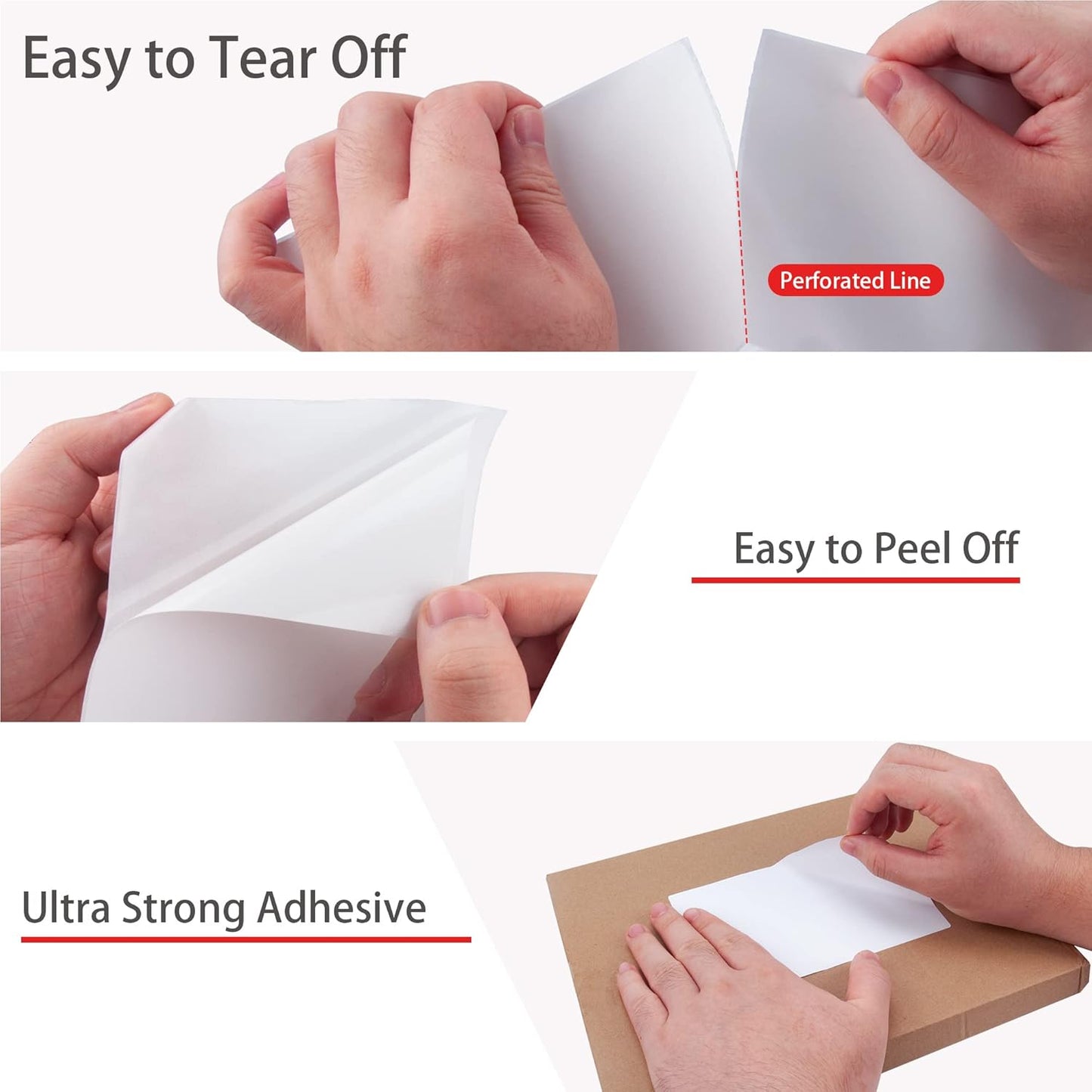 L LIKED 4x6 Direct Thermal Labels, 500pcs Perforated Fanfold, Compatible Zebra & Rollo Printers