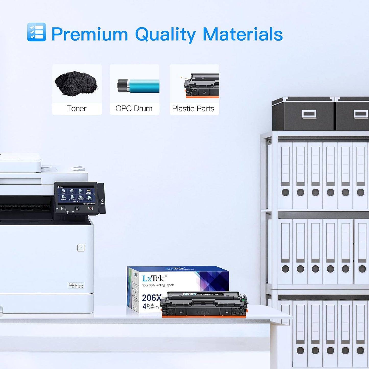 LxTek Compatible for HP 206X Toner Cartridges 4 Pack High Yield Replacement for HP 206X 206A to Use with HP Color Pro MFP-M283fdw M283cdw Pro M255dw M283 M255 (with Chip -B/C/Y/M)