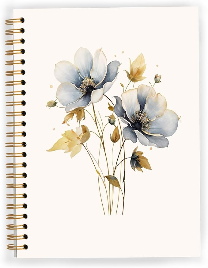 Vintage Wild Flower Botanical Plant Notebook 02,Rustic Spring Floral Cottagecore Notebook Journal for Work Office School Student Teacher,Hardcover Spiral Notebook 5.5x8.4