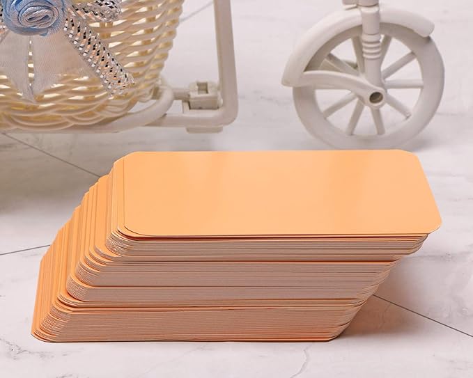 Penta Angel 100 Pcs Mini Paper Blank Gift Notes Cards DIY Craft Small Word Business Message Cards (Orange)