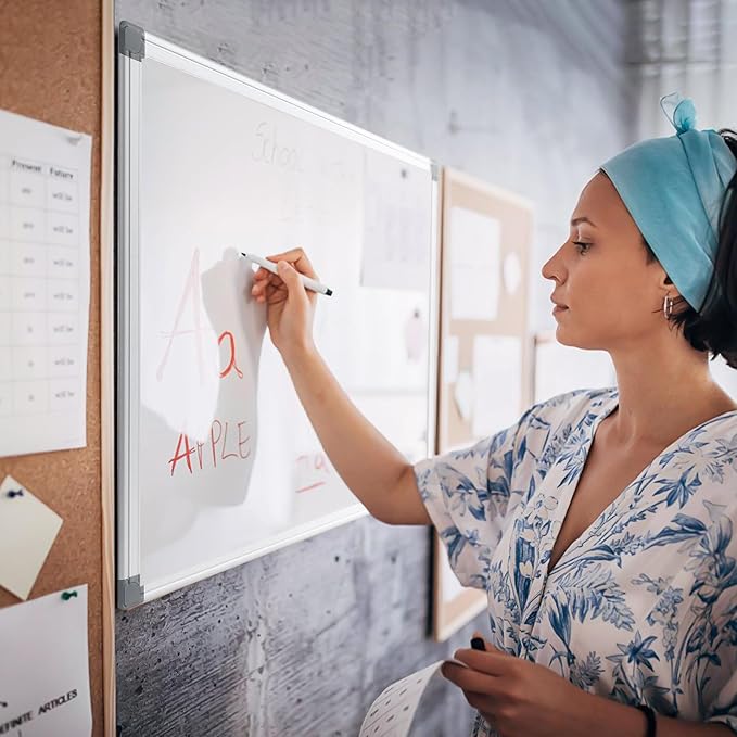 S SWANCROWN Magnetic Whiteboard 18 x 24 Inch Dry Erase Board Wall Mounted White Board for Meeting/Planning/Displaying