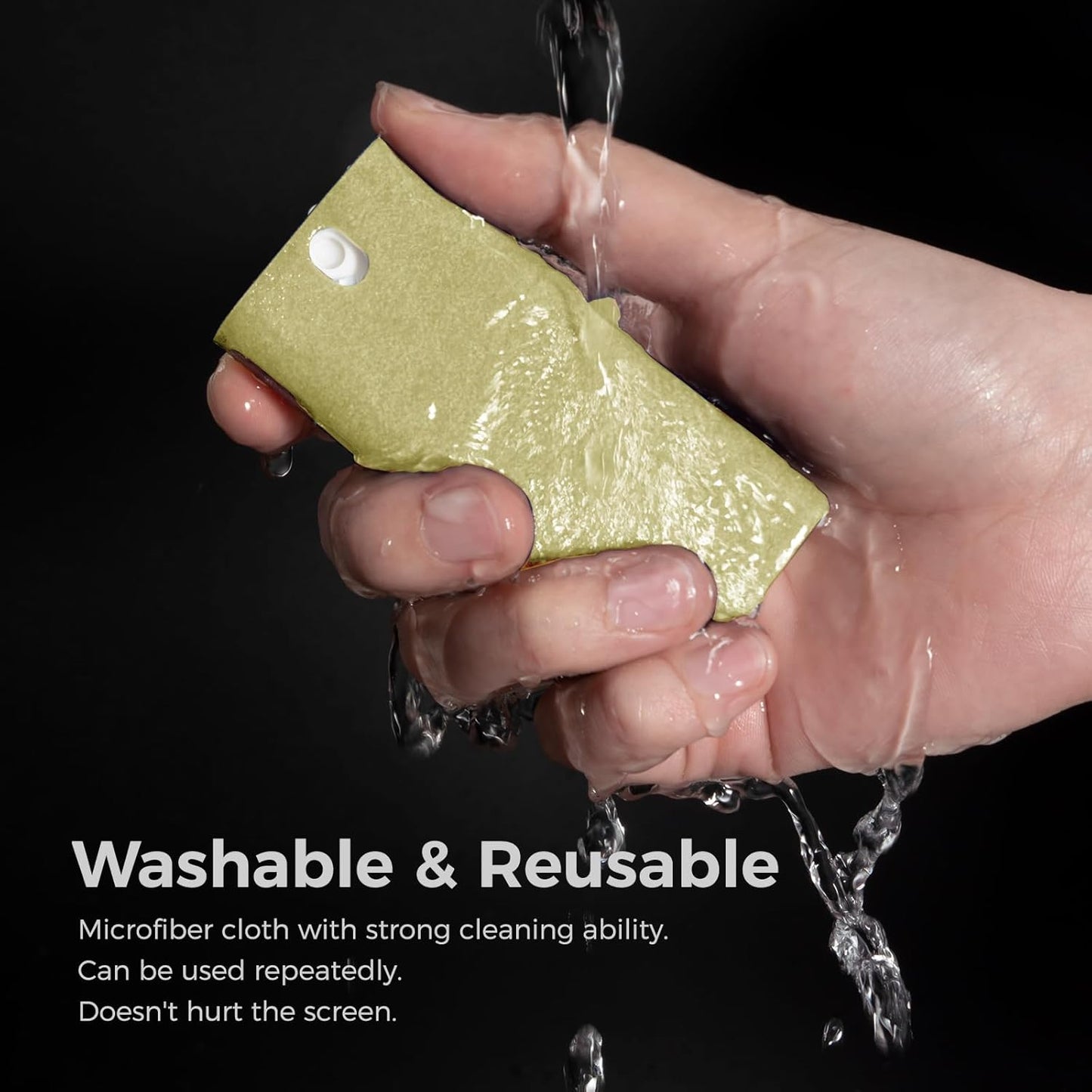 CLICK CLEAN Touchscreen Mist Cleaner, Screen Cleaner, All in One Screen Cleaner Spray with Microfiber and Phone Stand for All Phones, Laptop and Tablet Screens (Beige)