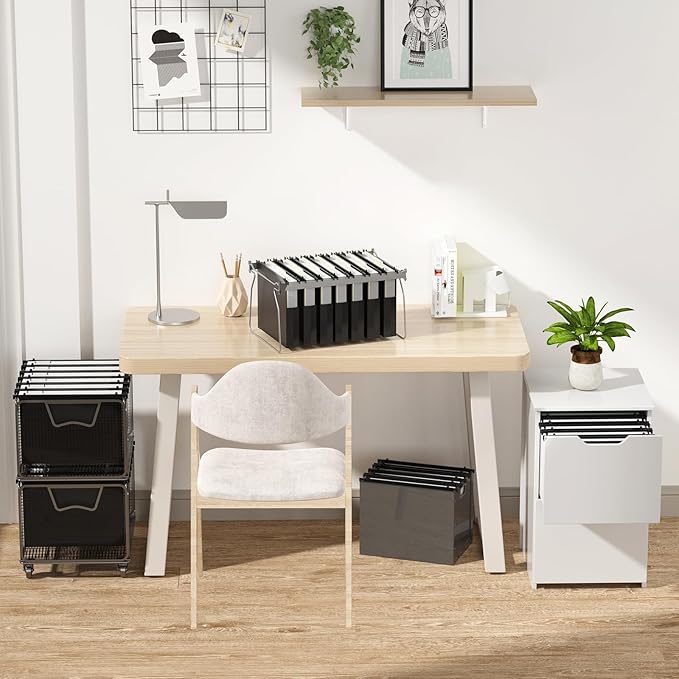 Plastic Extra Capacity Hanging File Folder Letter Size, 12 Pack Reinforced Hang Folders,Heavy Duty 2 Inch Expansion,Expandable Hanging Folders,Hanging Organizer Designed for Bulky Files (Black)