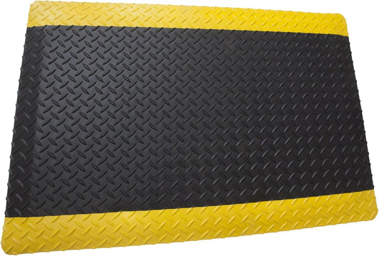Rhino Mats, American Classic Diamond Anti-Fatigue Mats, Industrial Ergonomic Comfort Standing Mat for Work, Home, Garage, Office, Kitchen or Anywhere (Black/Yellow 9/16" Thick, 2 FT. x 18 FT.)