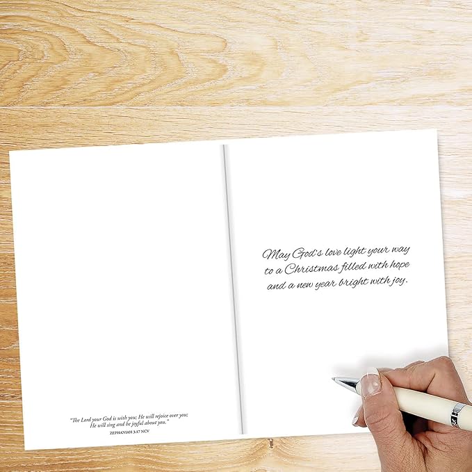 Current Christmas Tree and Manger Christmas Cards with Envelopes - Set of 18 Large 5 x 7-Inch Folded Cards, Religious Holiday Greeting Card Value Pack