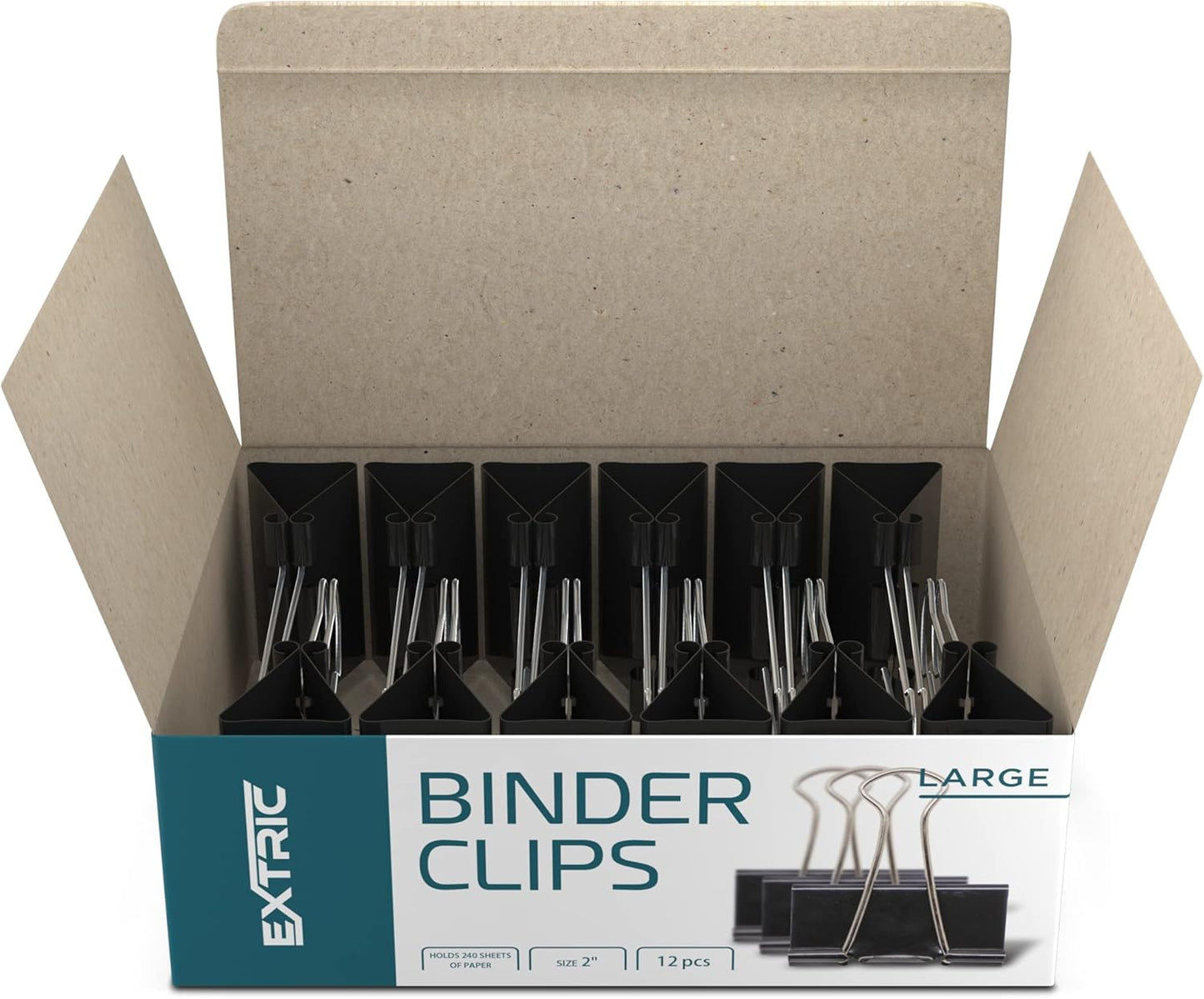 Binder Clips - 144 Pack Large Binder Clips, 2 Inch, Black Paper Clamps, File Clip for Home, Office and School Supplies