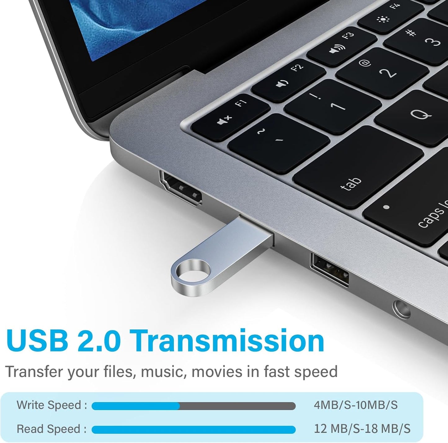 ABLAZE 16GB Flash Drive 10 Pack, Metal USB 2.0 Thumb Drives with Keychains USB Sticks Pendrives (Sliver)