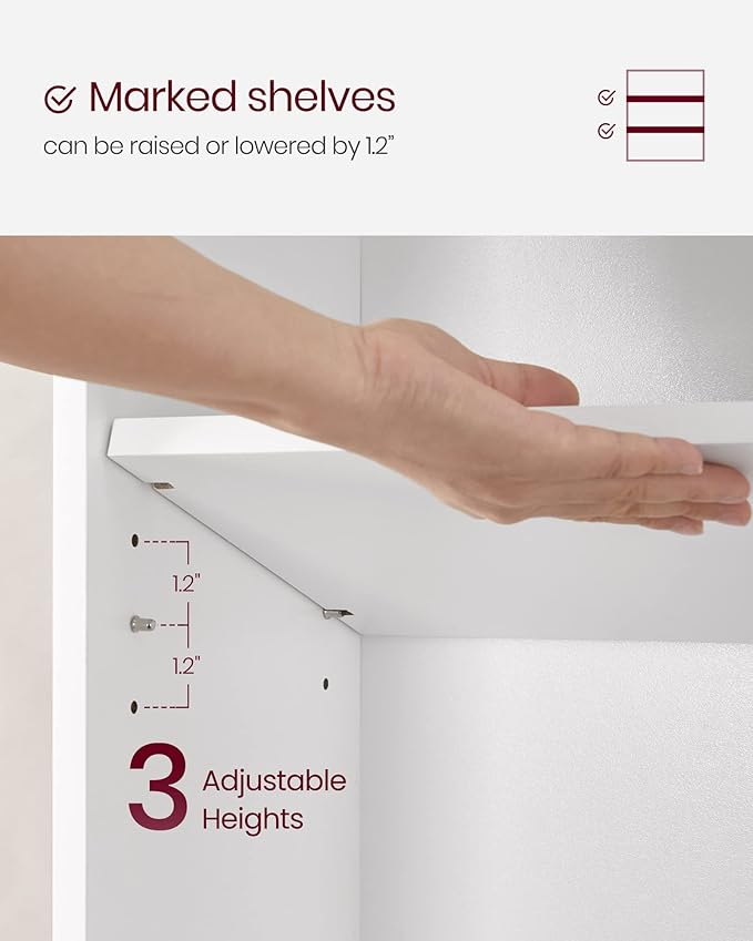 VASAGLE CUSTOS Collection - Bookshelf, 3-Tier Bookcase, Book Shelf, Open Storage Shelf, 9.4 x 23.6 x 32 Inches, for Living Room, Home Office, Dinning Room, Cloud White ULBC163T14