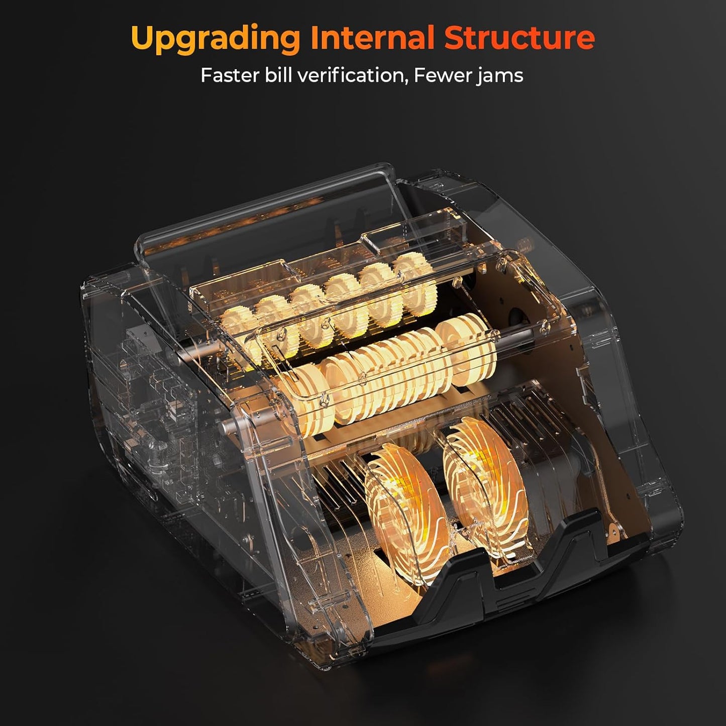 MUNBYN IMC20 Money Counter Machine with Value Count, UV/MG/IR/MT Counterfeit Detection for Dollar/Euro Bill Counter, Add/Batch/Value Mode Cash Counter, LED External Display, 2Y Protection