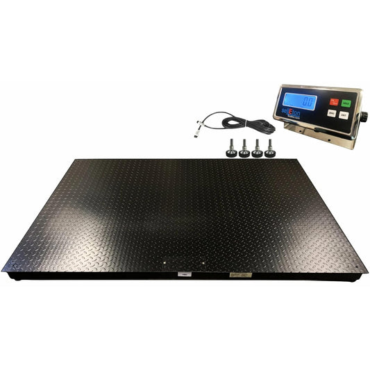 SellEton SL-5' x 4' Non-NTEP Floor Scales, Accurate Pallet Scales with Digital Indicator for Warehouse Shipping and Medium Duty Industrial Weighing 60" x 48" | 1000 lb x 0.2 lb