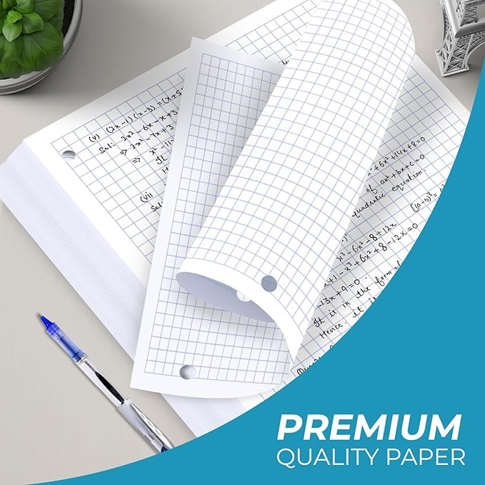 Graph Paper Bulk, 576 Pack(Pallet), 86400 Sheets, 4x4, Pallet of Loose Leaf Paper, 8" x 10.5", Bulk Graphing Paper, 3 Hole Punched for Binders, Grid Paper, Quad Ruled Paper, 4-7 Days Transit